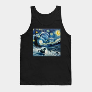 Snowmobiling Starry Night - Winter Sports Tank Top